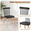 Set of 4 Windsor Dining Chairs with Spindle Backs and Curved Seats-Black