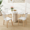 Set of 4 Windsor Dining Chairs with Spindle Backs and Curved Seats-White