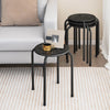 Set of 6 Round Metal Stools Support up to 120kg-Black