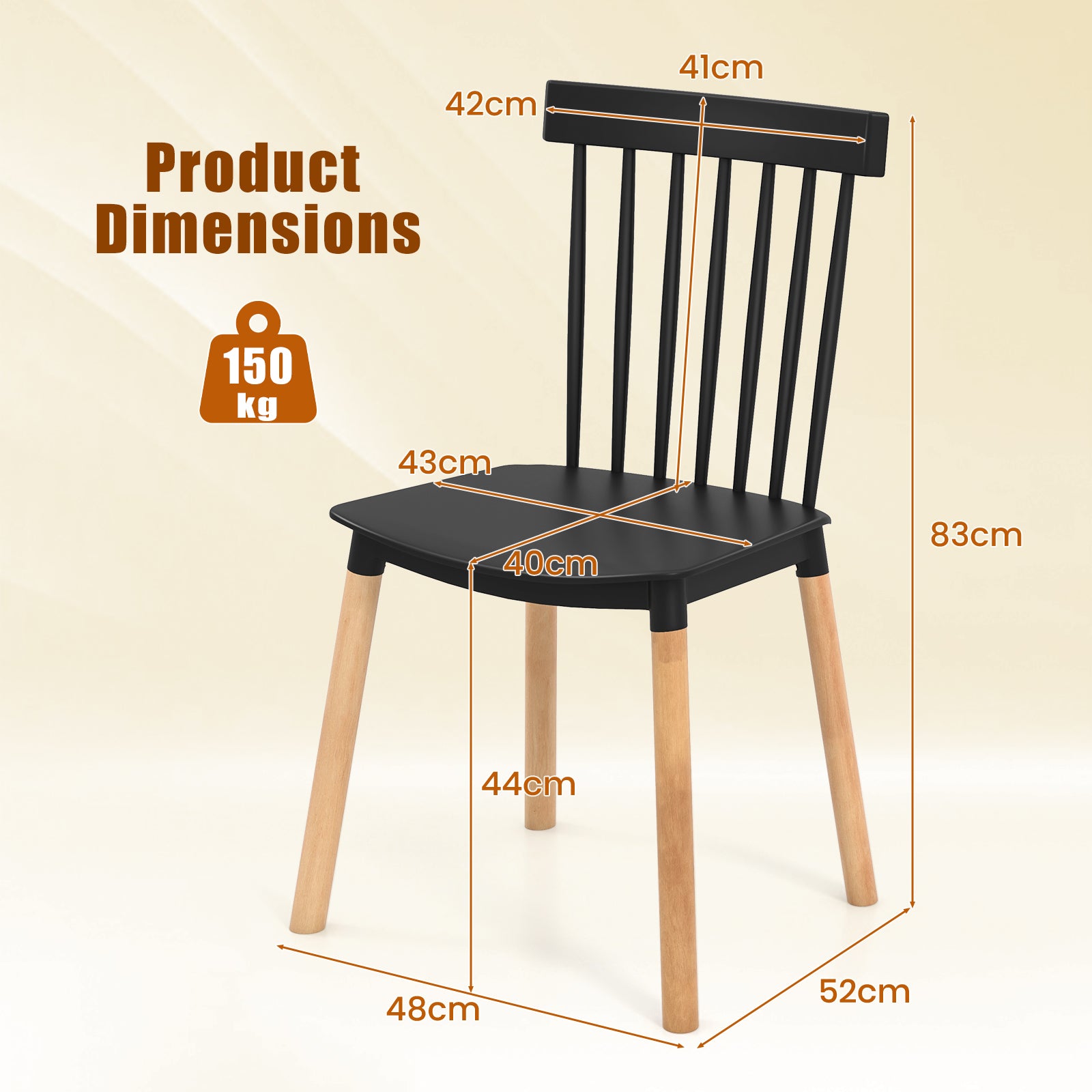 Set of 8 Windsor Dining Chairs with Spindle Backs and Curved Seats