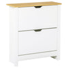 HOMCOM Narrow Shoe Cabinet, Space Saving Shoe Storage Cabinet with 2 Flip Drawers and Adjustable Shelves for 6-12 Pairs of Shoes for Hallways and Living Room, White