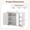 3-Tier Shoe Cabinet with Doors and Adjustable Open Shelves-White