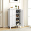 Shoe Storage Cabinet with Removable Shelves and 2 Doors for Entryway-White