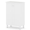 Shoe Storage Cabinet with Removable Shelves and 2 Doors for Entryway-White