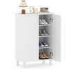 Shoe Storage Cabinet with Removable Shelves and 2 Doors for Entryway-White
