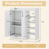 Shoe Storage Organizer with 2 Adjustable Inner Shelves and 4 Open Shelves-White