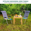 Outdoor Acacia Wood Side Table with Oil Finished for Patio Backyard Garden Poolside Balcony-Natural