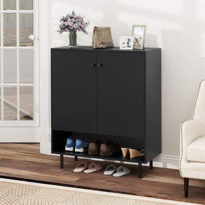 Sideboard Buffet Cabinet 2-Door Kitchen Storage Cabinet for Dining Room Living Room-Black