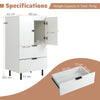 Sideboard Buffet Cabinet 2-Door Serving Cupboard Buffet Table Display Cabinet-White