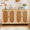 126cm Sideboard Buffet Cabinet with 4 Doors and Adjustable Shelves-Natural
