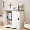 Farmhouse Sideboard Buffet Cabinet with Sliding Doors and 3 Drawers-White