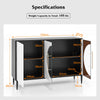 Sideboard Cabinet with Tempered Glass Door-Black & White