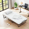 Single Size Folding Bed with Mattress and Lockable Wheels