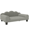 PawHut Elevated Dog Sofa Bed, Breathable Pet Sofa with Backrest and Armrest for Small Dogs, Grey