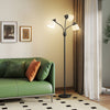 HOMCOM Arc Tree Floor Lamp with 3 Adjustable Rotating Lights and 3000K/4500K/6500K Colour Temperatures, Industrial Standing Lamp with Steel Frame for Bedroom Living Room, 155cm, Black