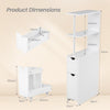 Slim Bathroom Storage Cabinet Small Corner Floor Cabinet with Open Shelves-White