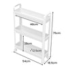 Slim Rolling Storage Cart 3-Tier Bathroom Organizer with Handles and Wheels-White