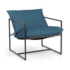 Sling Metal Framed Accent Chairs Set of 2 with Removable Sponge Cushions-Navy