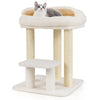 Small Cat Tree for Indoor Cats with Sisal Scratching Posts-White