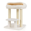 Small Cat Tree for Indoor Cats with Sisal Scratching Posts-White