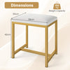 Small Makeup Chair with Soft Padded Cushion and Golden Metal Legs-White & Golden