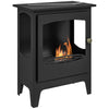 HOMCOM Freestanding Ethanol Fireplace, Steel Bioethanol Fireplace with Stainless Steel Flame Snuffer, 0.9L Tank, 3 Hours Burning Time for Indoor, Black