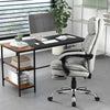 Soft Padded Office Chair Ergonomic Adjustable Reclining Computer Chair with Retractable Footrest-White