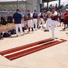 Softball Pitching Mat 10 x 3 FT Softball Training Aid with Pitching Mound-Red