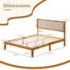 Solid Acacia Wood Bed Frame with Tufted Headboard and Ample Under-bed Space-Full Size