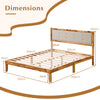 Solid Acacia Wood Bed Frame with Tufted Headboard and Ample Under-bed Space-Queen Size
