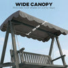 Outsunny 3 Seater Garden Swing Seat with Canopy, Wooden Swing Chair, Outdoor Hammock Bench for Balcony Patio Porch, Grey