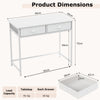 Space Saving Computer Desk with 2 Fabric Drawers-White
