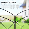 Outsunny Steel Decorative Outdoor Picket Fence Panels Set of 4, Black