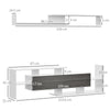 HOMCOM TV Cabinet with Wall Shelf for Wall-Mounted 65