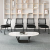 Stackable Armless Waiting Room Guest Chair with Wheels Set of 4-Black
