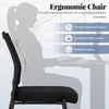 Stackable Armless Waiting Room Guest Chair with Wheels Set of 4-Black