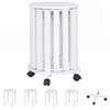 Stackable Stools Set of 4 with Rolling Base Solid Rubber Wood Nesting Stools-White