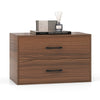 Stackable 2-Drawer Dresser with Anti-scratch Pads and Anti-tipping Devices-Walnut