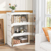 Folding 3 Pack PP 157 L Stackable Storage Bins with Lockable Wheels-White