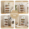 Folding 3 Pack PP 157 L Stackable Storage Bins with Lockable Wheels-White