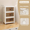 Folding 3 Pack PP 157 L Stackable Storage Bins with Lockable Wheels-White