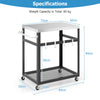 2-tier Stainless Steel Grill Cart with Wheels and Handle-Black