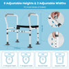 Stand Alone Toilet Safety Frame with Adjustable Height and Width-Grey