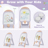 Height-adjustable and Foldable Standing Kids Art Easel with Chair-Pink & Purple