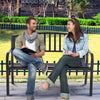 Steel Garden Bench Outdoor Patio Bench with Streak Design