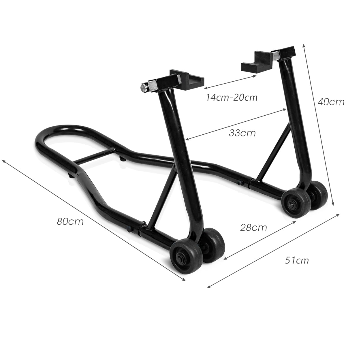 Portable Steel Motorcycle Stand Sport Bike Rear Wheel Lift-Black
