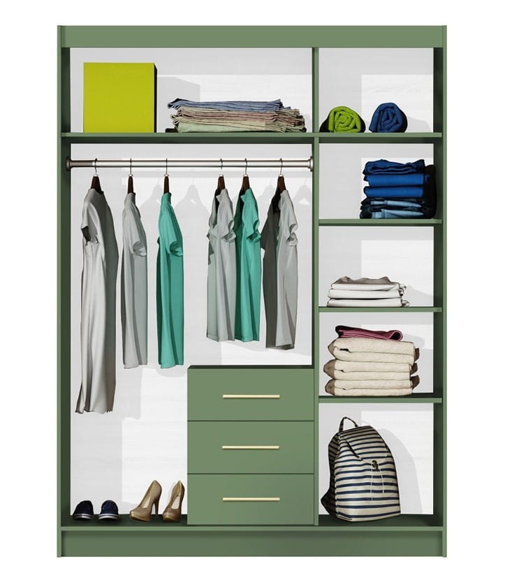 Bali II D3 Hinged Mirrored Door Wardrobe 147cm
