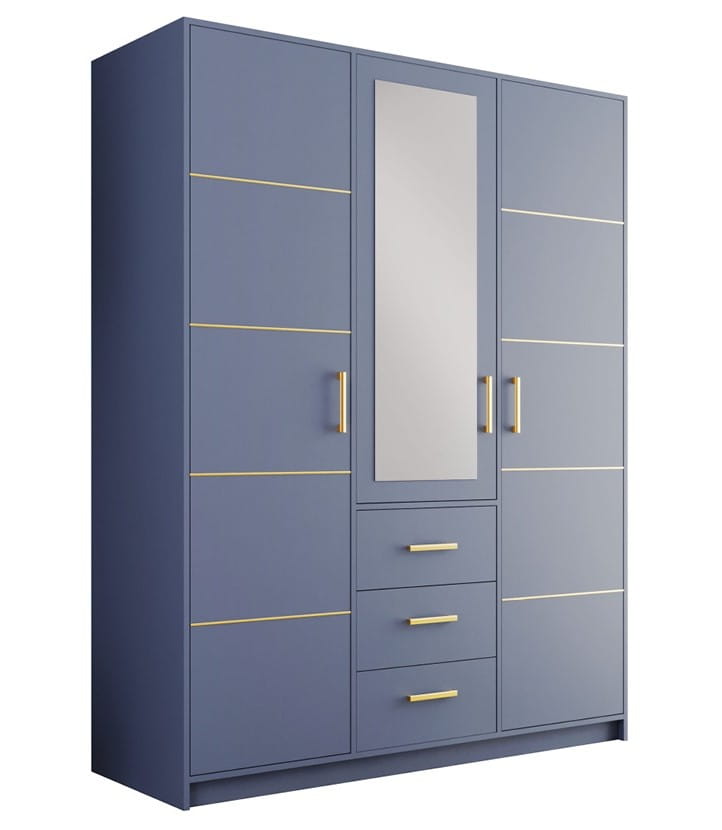 Bali II D3 Hinged Mirrored Door Wardrobe 147cm