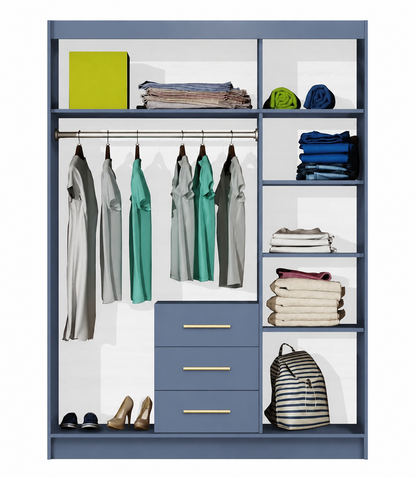 Bali II D3 Hinged Mirrored Door Wardrobe 147cm