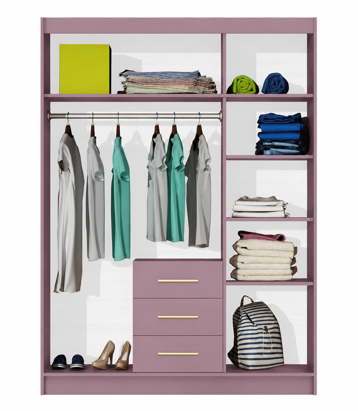 Bali II D3 Hinged Mirrored Door Wardrobe 147cm